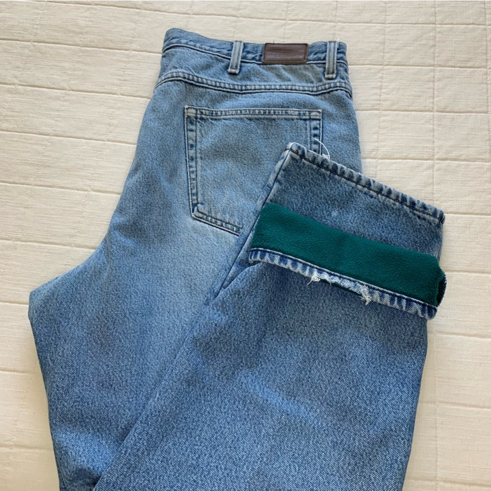 LL Bean Men's Double L‎ Classic Fit Fleece-Lined Denim Jeans 40 x 29